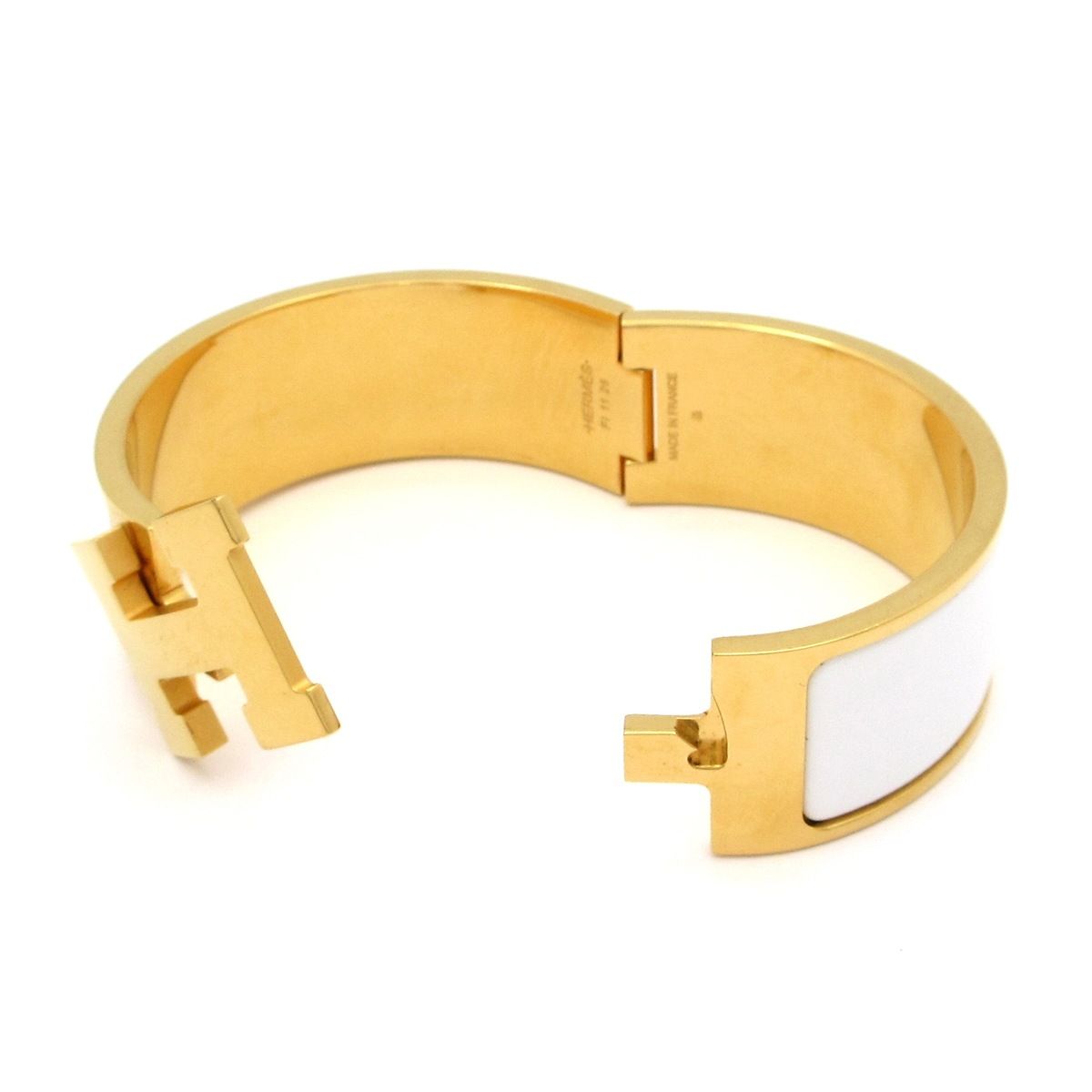 HERMES(エルメス) バングル美品 クリック・クラックH ゴールド×白