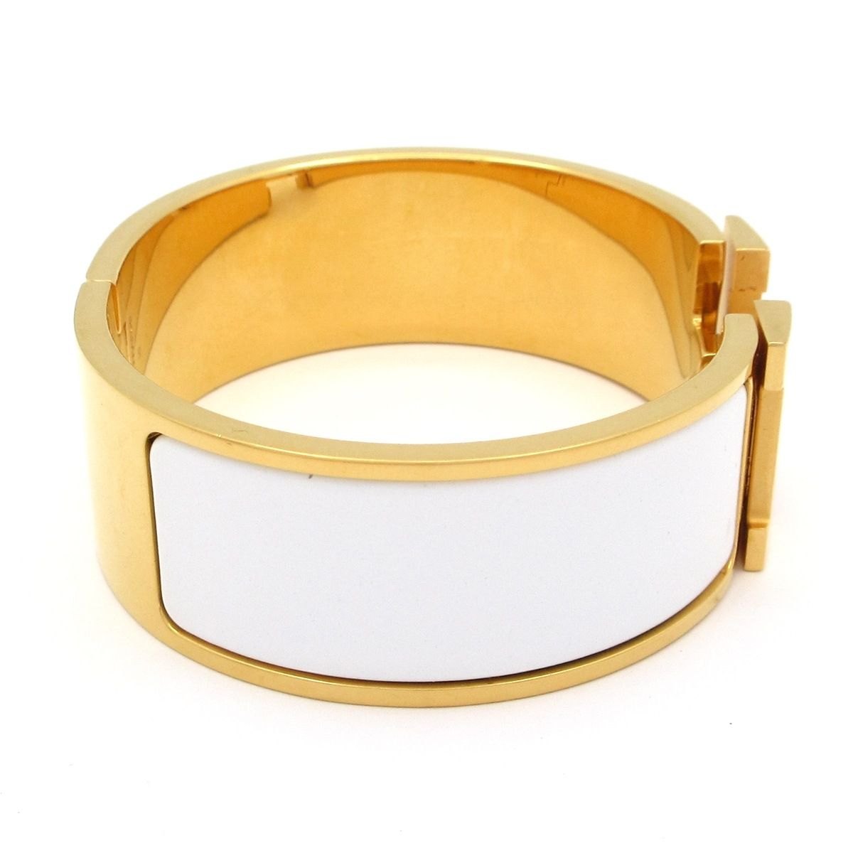 お値下げ相談OKです！HERMES ホワイト・ゴールド バングル お値下げ