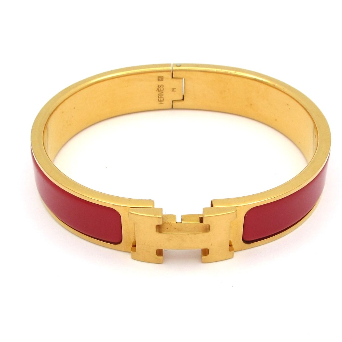 4045 HERMES エルメス バングル ゴールド レッド 赤 4045 HERMES エルメス バングル ゴールド レッド 赤