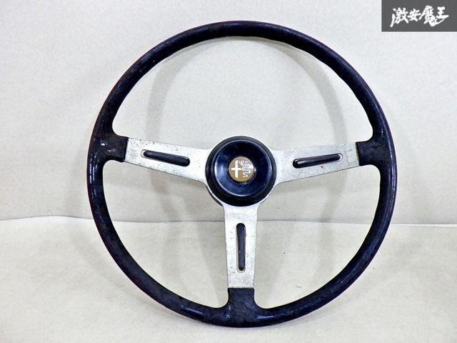 24VTURBO様　アルファロメオ　ステアリング　ウッド　ハンドル ストア出品！当時物】アルファロメオ 純正 105系 ウッドステアリング