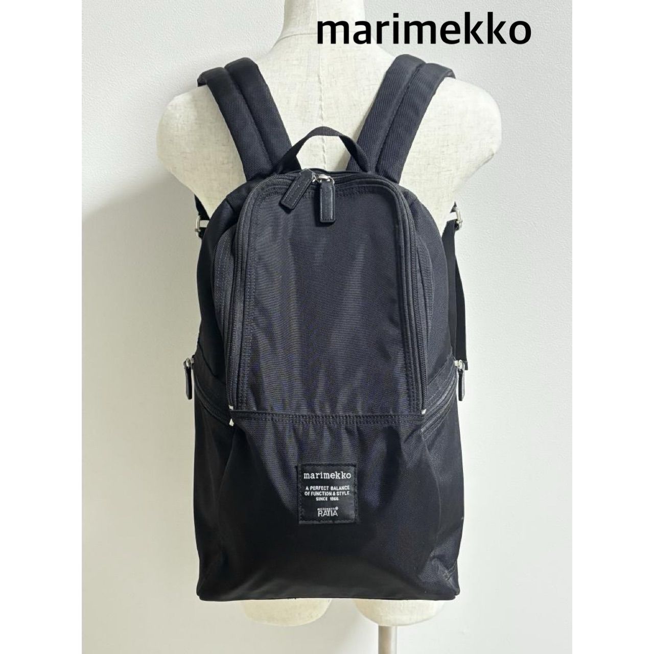 ☆marimekko マリメッコ メトロバックパック リュック ブラック 黒 