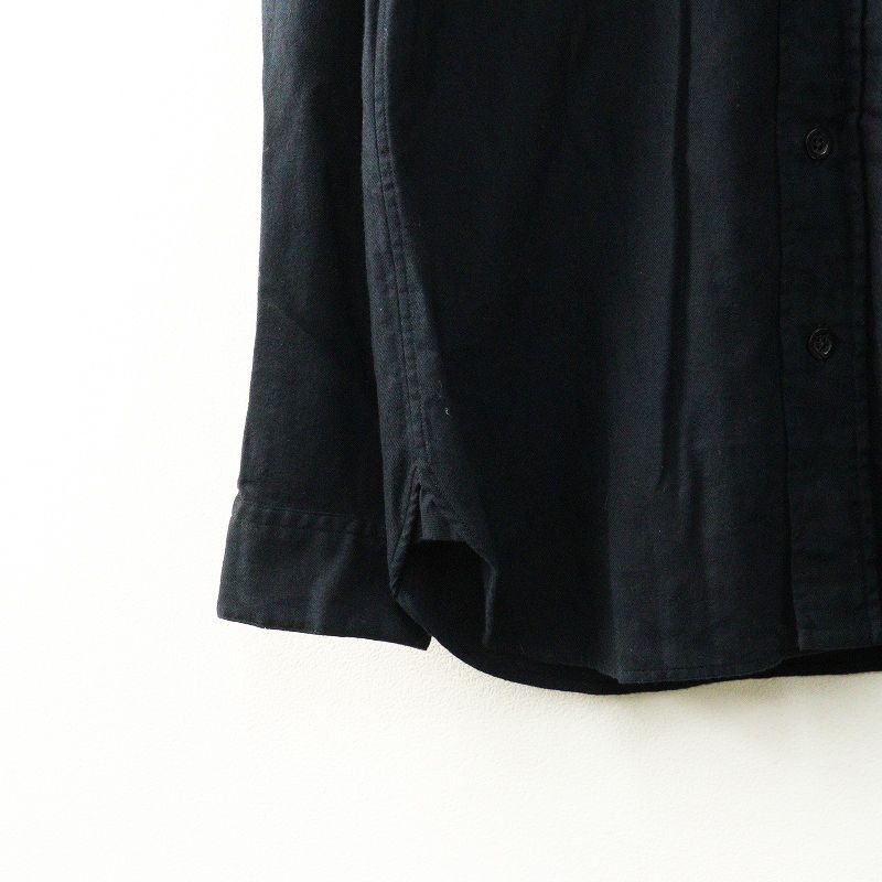 美品 マーガレットハウエル 日本製 大き目 コットン カシミヤ 長袖 シャツ 黒 SOFT COTTON TWILL SHIRT | MARGARET HOWELL（マーガレット・ハウエル