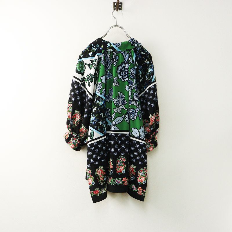 極美品✨ロイスクレヨン 総柄 パッチワーク風 ブラウス シャツ 切り替え M 極美品✨ロイスクレヨン 総柄 パッチワーク風 ブラウス シャツ