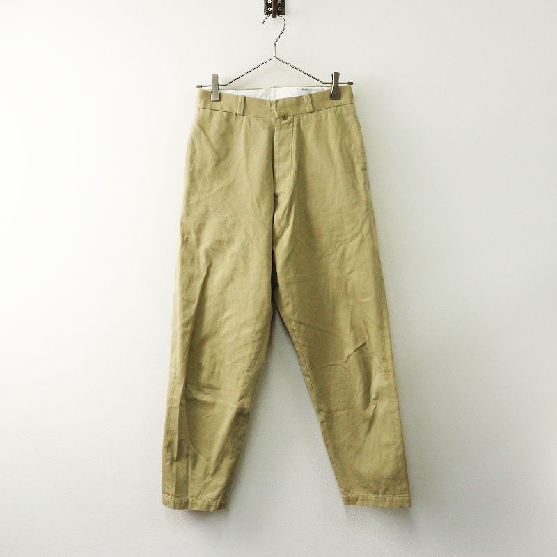 【新品未使用】YAECA チノパン カーキ サイズ34 ヤエカ YAECA チノワイドテーパードパンツ 28＼カーキ ベージュ系