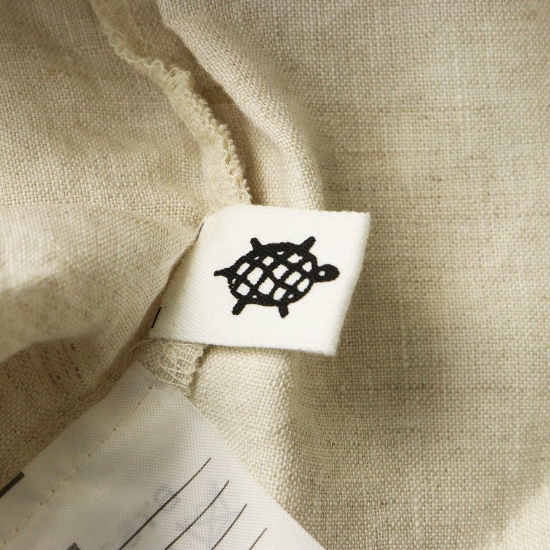 タクルタートル turkle-turtle リネン スタンドカラー ビーズ コート