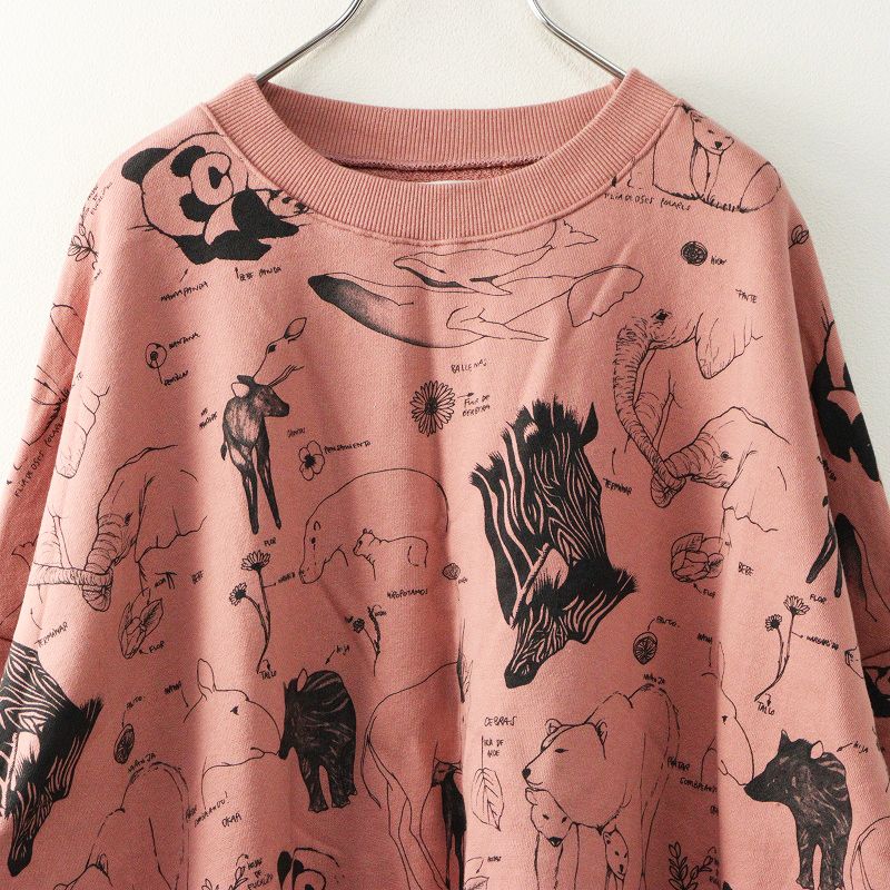 美品／marble SUD マーブルシュッド　動物　バンドカラーシャツ　アニマル 美品／marble SUD マーブルシュッド 動物 バンドカラーシャツ アニマル