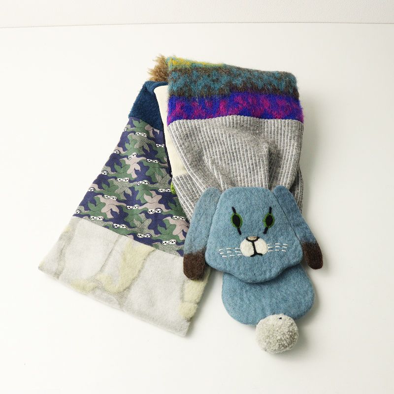 マーブルシュッド marble sud アニマルマフラー ウサギ ｜ブルー