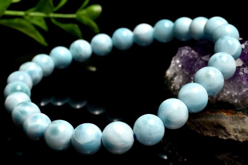 1点物】ドミニカブルー◇カリブの海の宝石 ラリマー 7mm ブレスレット