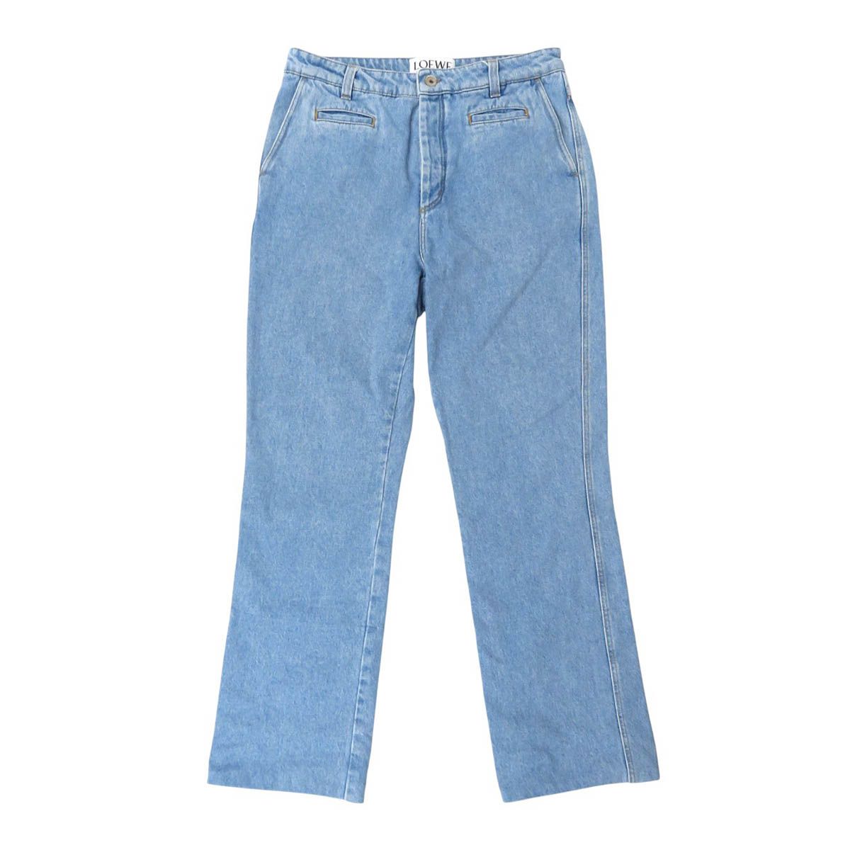 ロエベ ロゴパッチ デニムパンツ メンズ ブルー LOEWE【中古