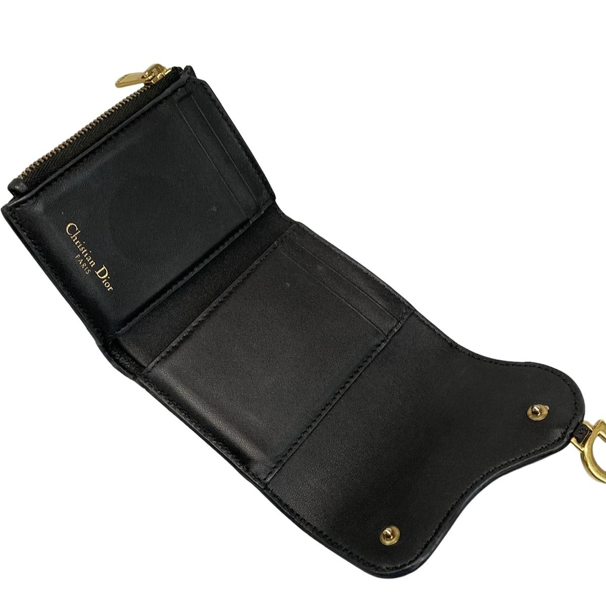 ディオール/クリスチャンディオール 3つ折り財布 サドルロータス