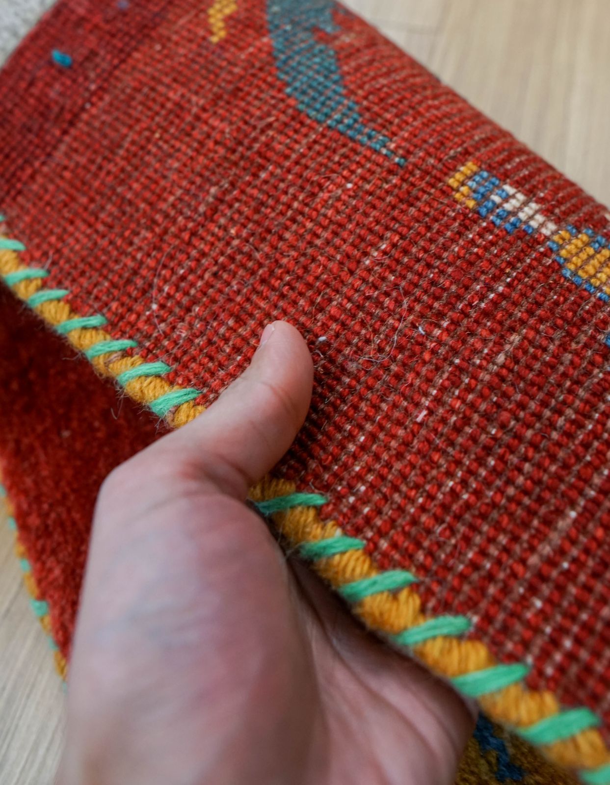 40×40cm ペルシャ絨毯 手織り ギャッベ アマレ族 ギャベ - メルカリ