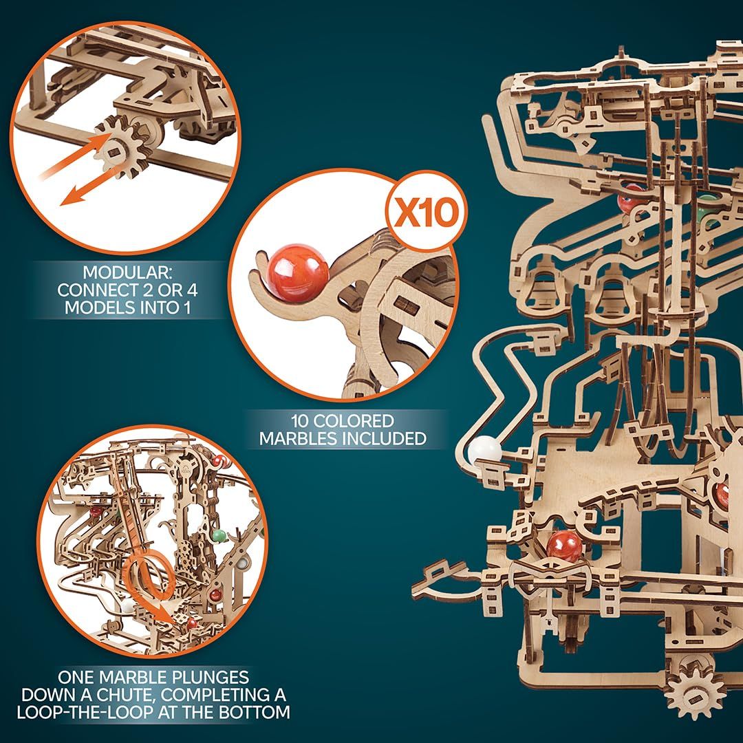 Ugears 木製パズル マーブルランチェーンホイスト70156 ユーギアーズ マーブルランチェーンホイスト 公式Ugears 木製 Marble Run | Hoist 3D おもちゃ 知育 ウッドパズル Ugears(ユーギアーズ)チェーンホイストで遊んだ感想