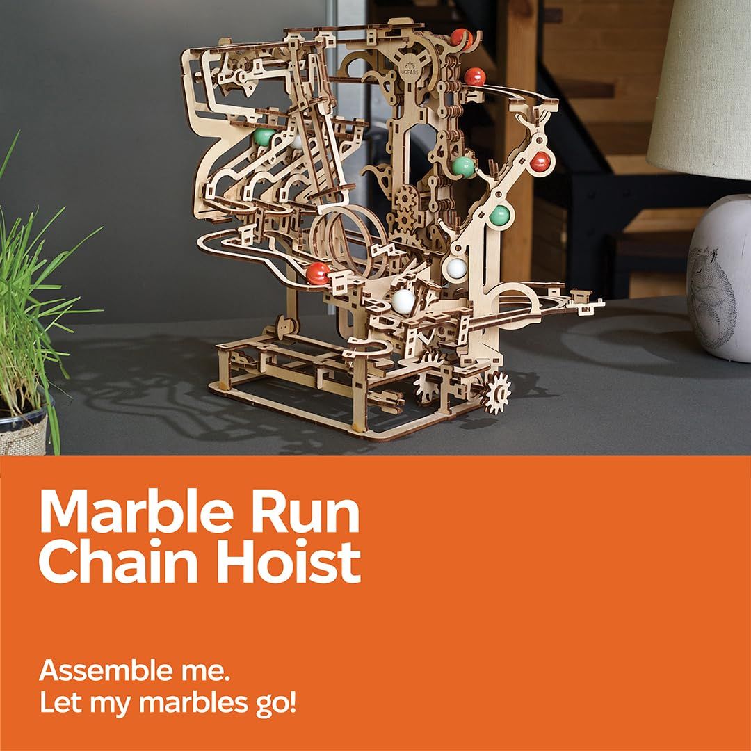 Ugears 木製パズル マーブルランチェーンホイスト70156 ユーギアーズ マーブルランチェーンホイスト 公式Ugears 木製 Marble Run | Hoist 3D おもちゃ 知育 ウッドパズル Ugears(ユーギアーズ)チェーンホイストで遊んだ感想