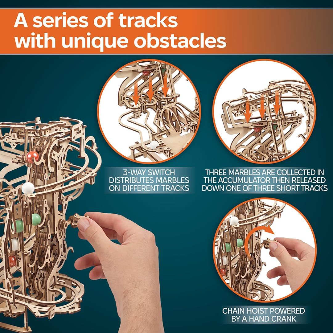 Ugears 木製パズル マーブルランチェーンホイスト70156 ユーギアーズ マーブルランチェーンホイスト 公式Ugears 木製 Marble Run | Hoist 3D おもちゃ 知育 ウッドパズル Ugears(ユーギアーズ)チェーンホイストで遊んだ感想