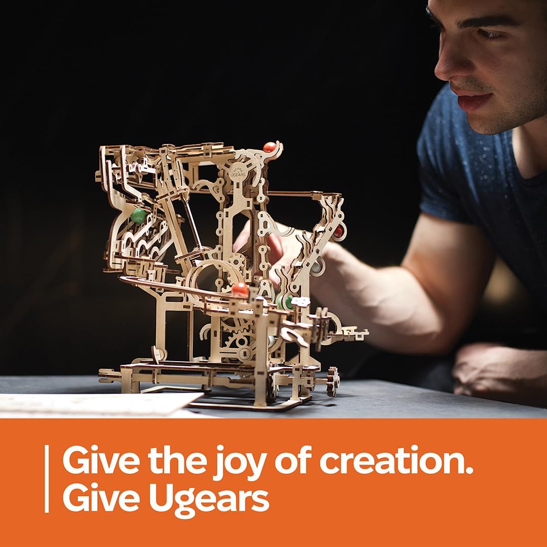 Ugears 木製パズル マーブルランチェーンホイスト70156 ユーギアーズ マーブルランチェーンホイスト 公式Ugears 木製 Marble Run | Hoist 3D おもちゃ 知育 ウッドパズル Ugears(ユーギアーズ)チェーンホイストで遊んだ感想