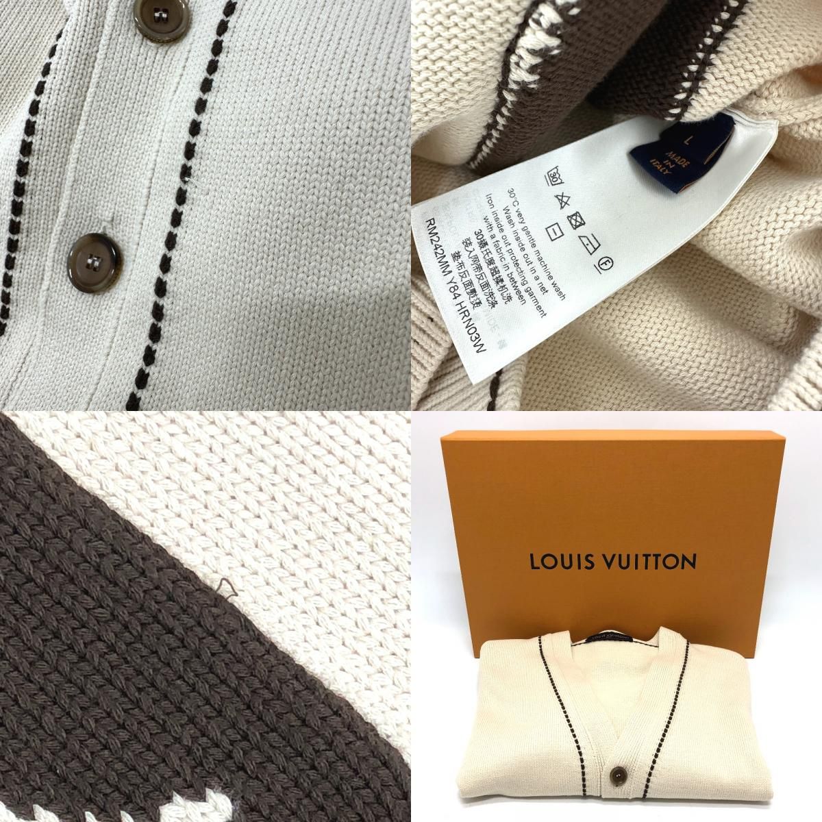 LOUIS VUITTON ルイヴィトン カーディガン シグネチャーライト LVロゴ 