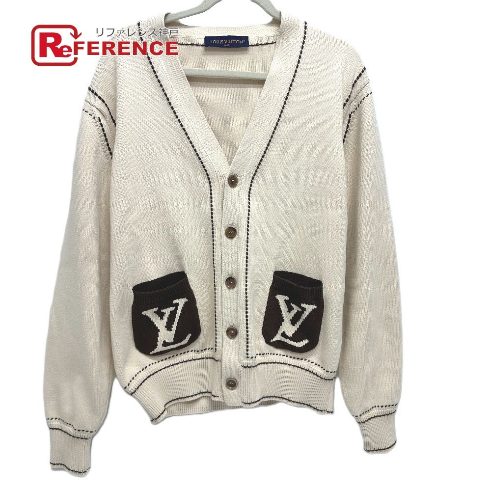 LOUIS VUITTON アイボリー カーディガン LOUIS VUITTON ルイヴィトン カーディガン シグネチャーライト LVロゴ
