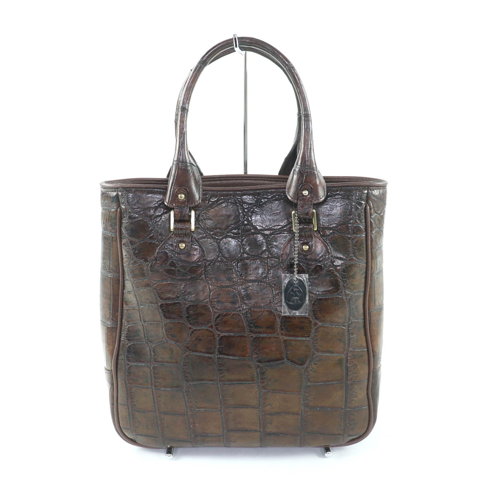 極美品☆CELENCEE セレンシー JRAタグ付 クロコダイル レザー トート