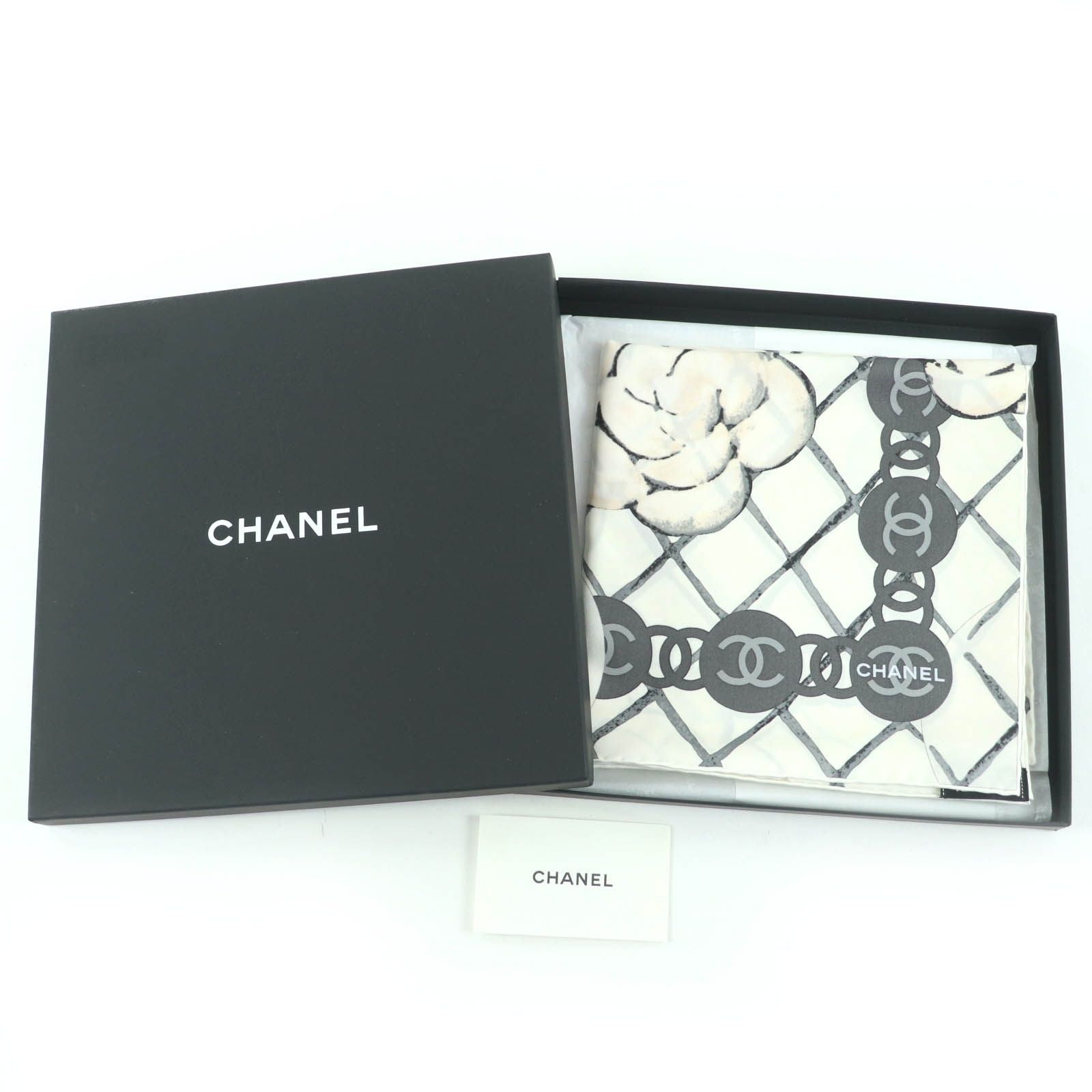 極美品☆CHANEL シャネル シルク100％ ココマーク・カメリア