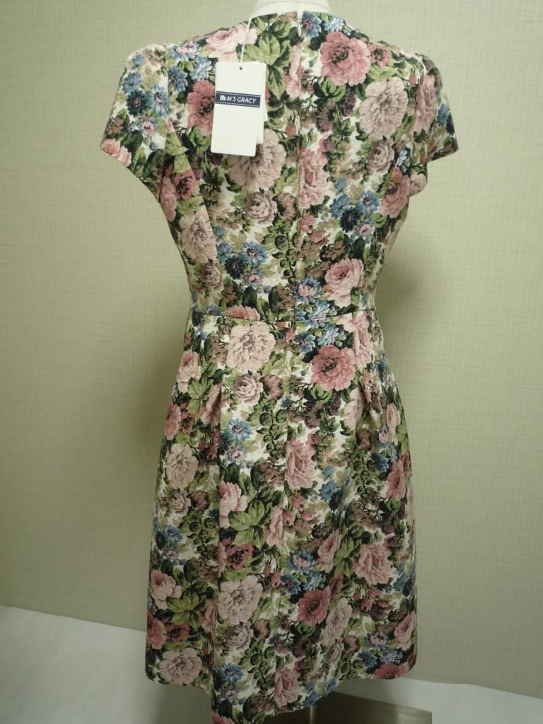 新品タグ付き エムズグレイシー ワンピース 40 ジャガード織り地 総花