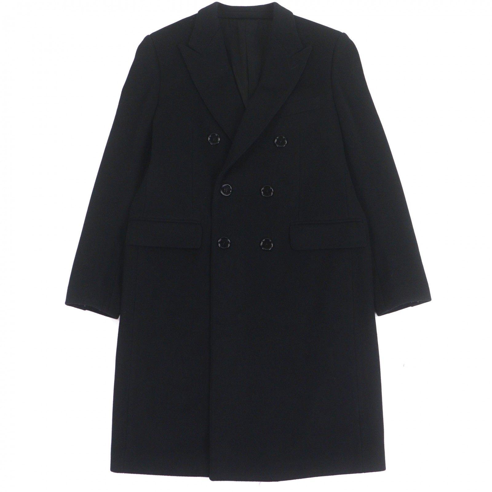 極美品▽CELINE セリーヌ 2M024943C カシミヤ100% ダブルチェスター