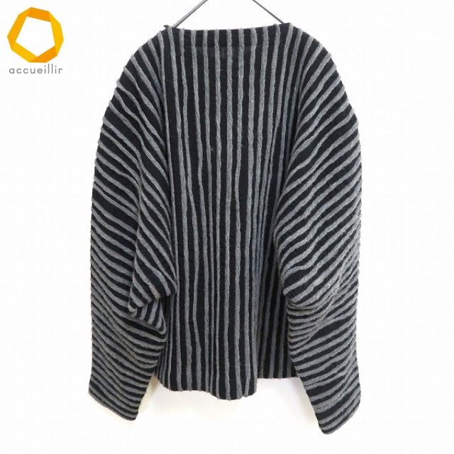 ISSEY MIYAKE イッセイミヤケ ドルマンカットソー 筆タグ w イッセイミヤケ オンリミット ISSEY MIYAKE カットソー M 黒 グレー