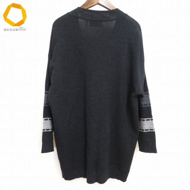 wx フェンディ FENDI ニット カーディガン 40 グレー系 FF 長袖 ロング