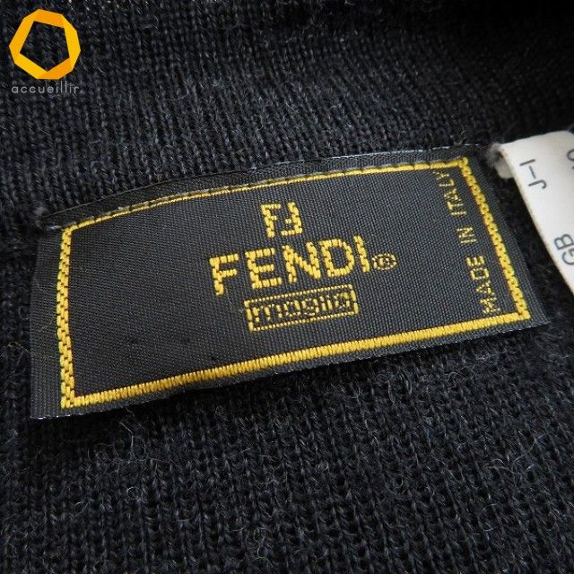 wx フェンディ FENDI ニット カーディガン 40 グレー系 FF 長袖 ロング