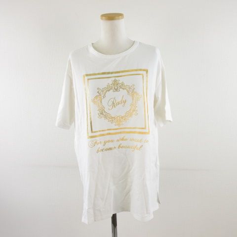 レディ Rady Tシャツ 半袖 ロゴプリント ストレッチ 白 M *A922 - メルカリ