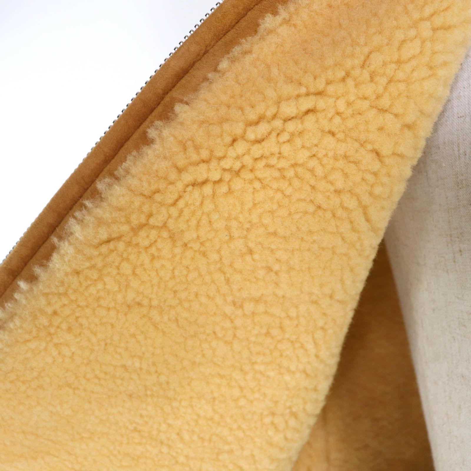 極美品☆COACH コーチ ロゴボタン付 ムートンレザー切り替え ZIP UP