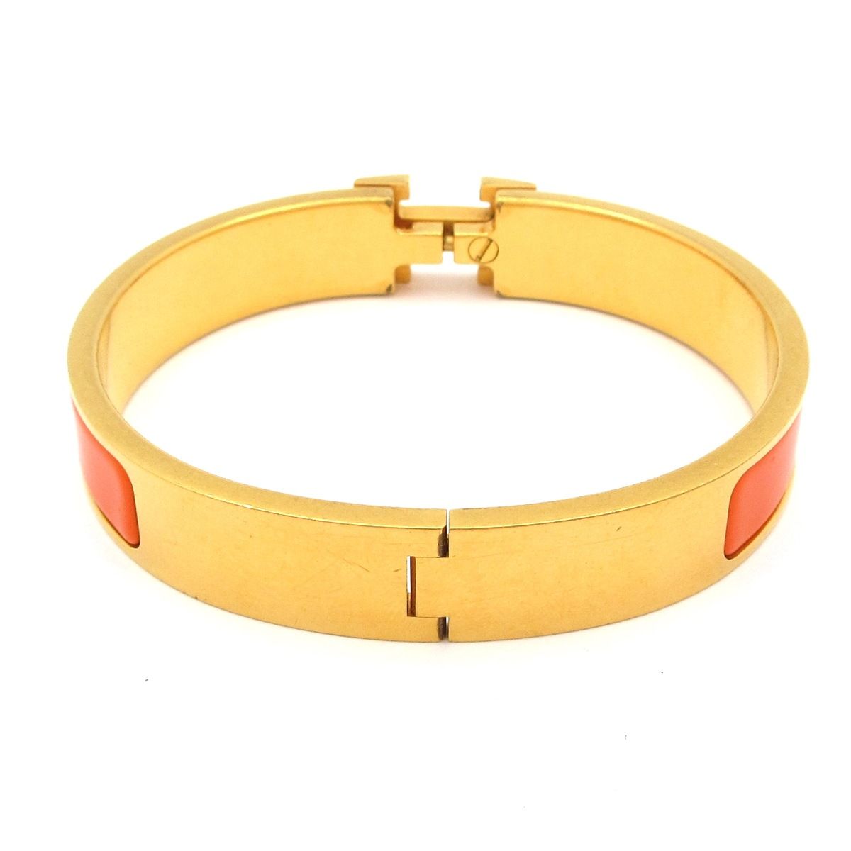 HERMES(エルメス) バングル美品 クリックH ゴールド×オレンジ - メルカリ