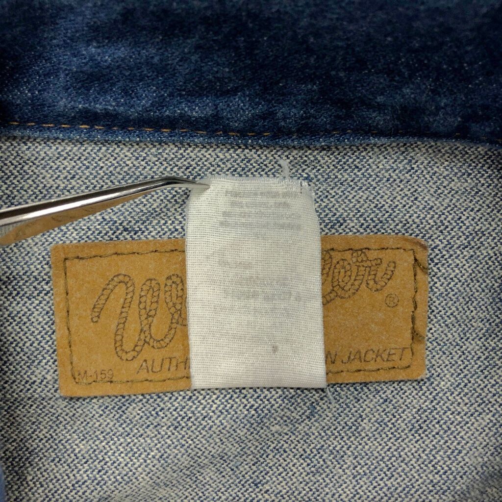 90年代 Wrangler ラングラー 刺繍 デニムジャケット ブルー(メンズ XL