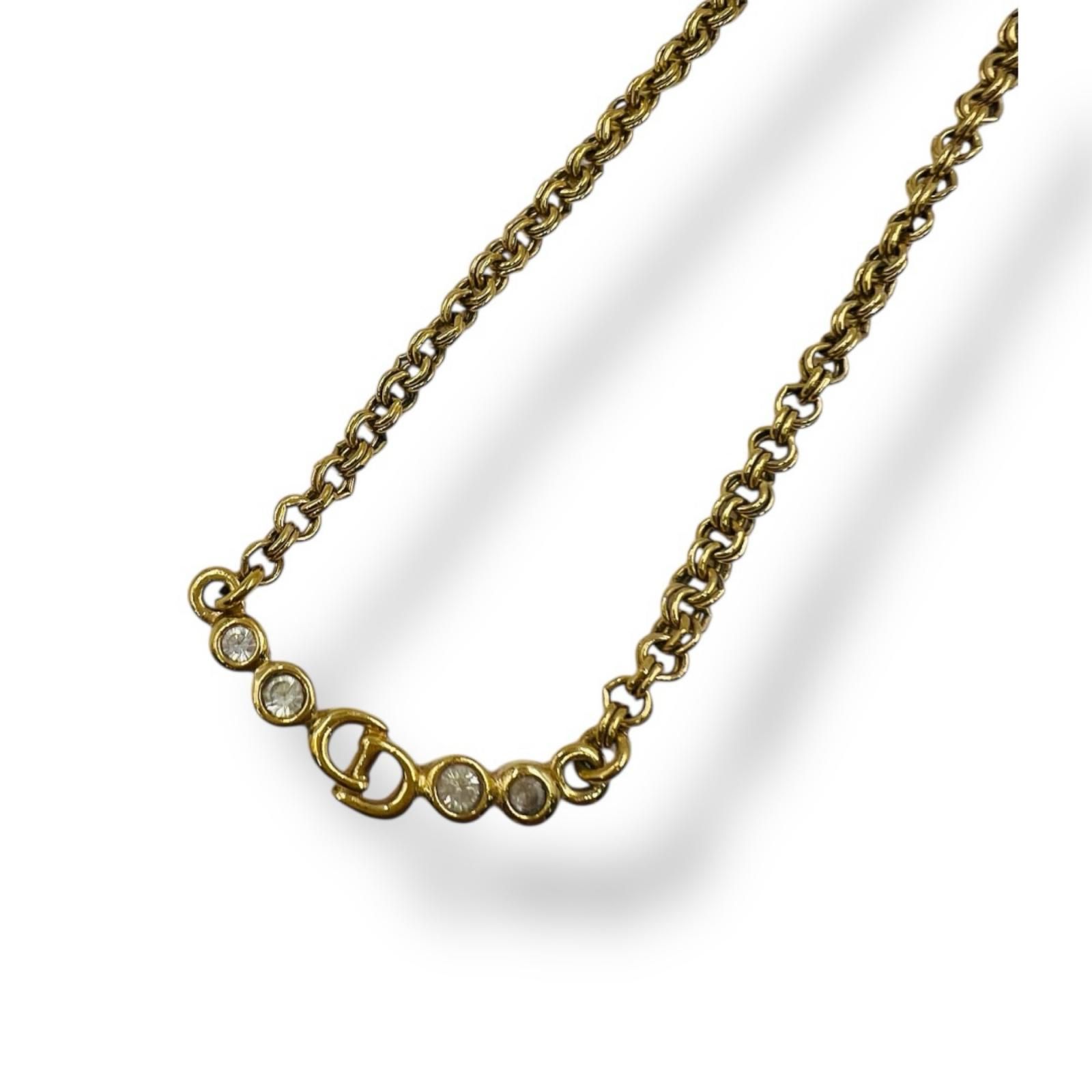 Christian Dior ディオール ネックレス チョーカー CDロゴ ゴールド