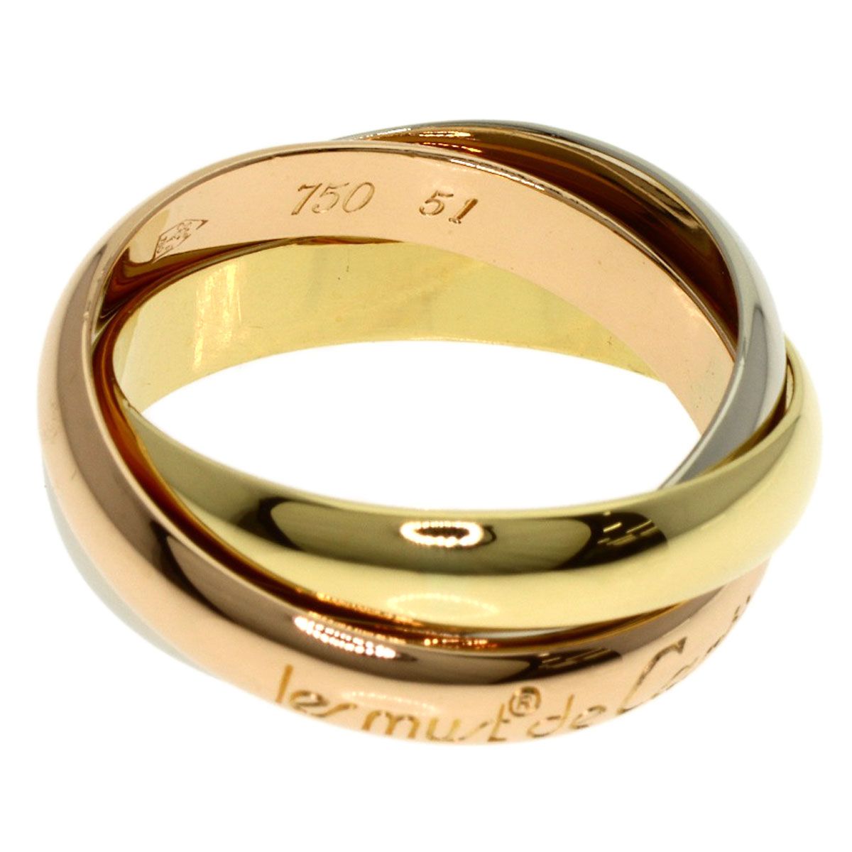 CARTIER カルティエ トリニティ #51 リング・指輪 K18YG K18PG K18WG