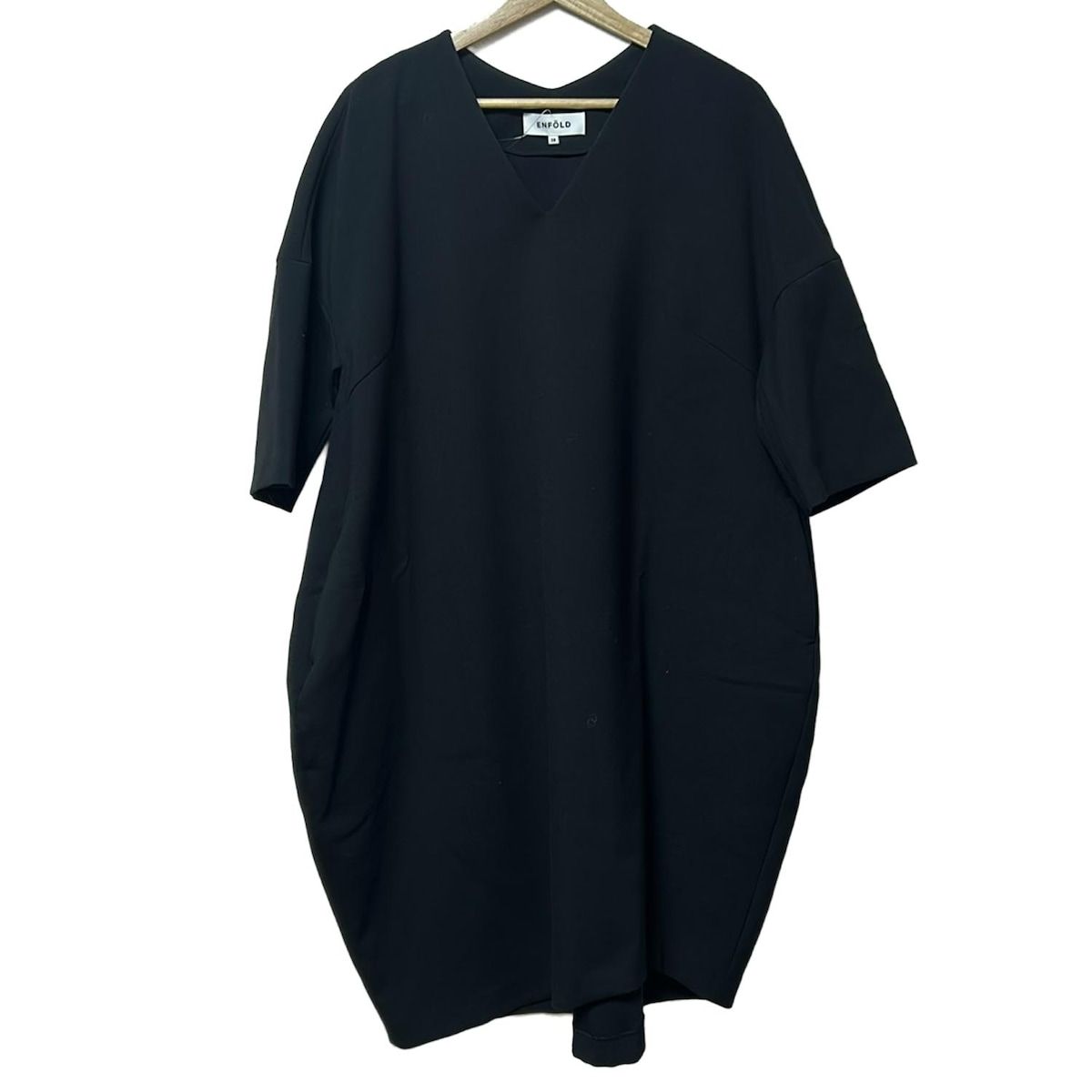 ENFOLD(エンフォルド) ワンピース サイズ38 M レディース - 黒 Vネック