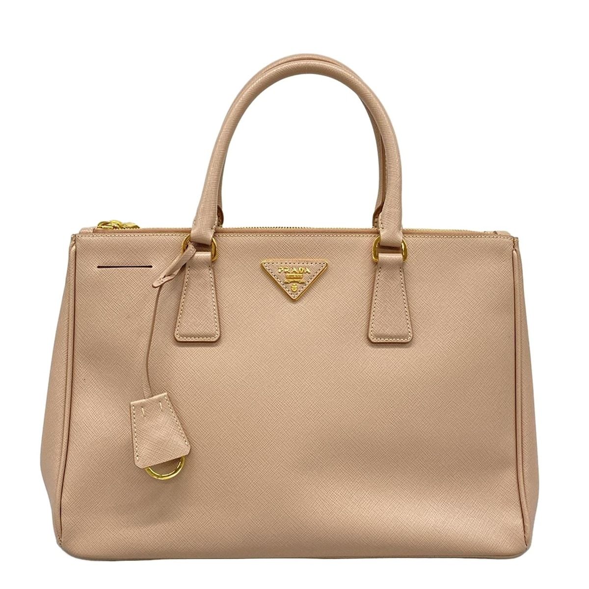 美品　プラダ ガレリア　トート　ミディアム　ピンクベージュ PRADA(プラダ) トートバッグ ガレリアミディアムバッグ(レディース