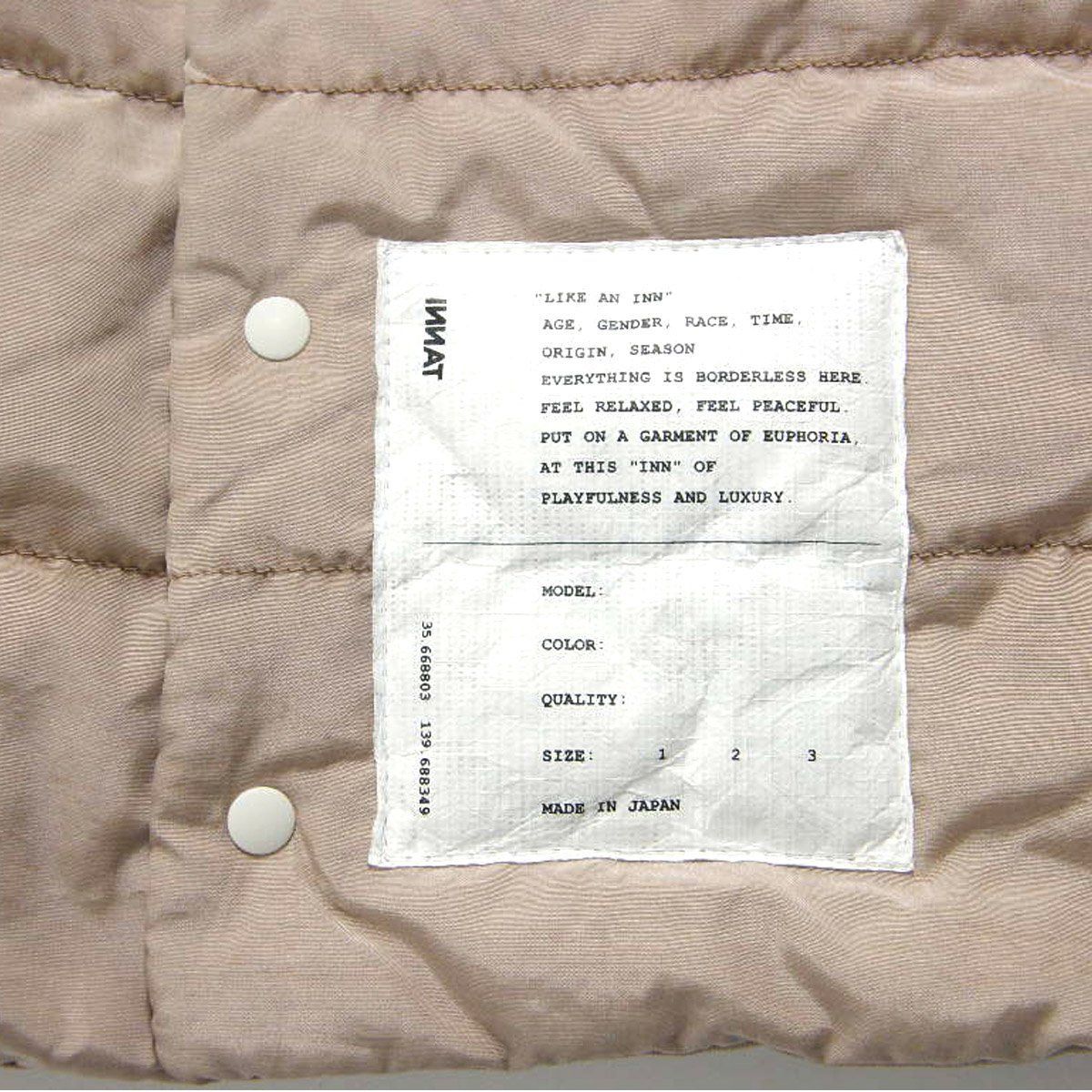 新品】 INNAT ／ インアット ベンガラ染め ダウン スヌード 日本製