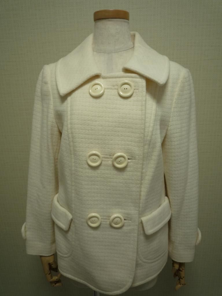 エムズグレイシー ショートコート 40（L）アンゴラ混 袖ベルトボタン