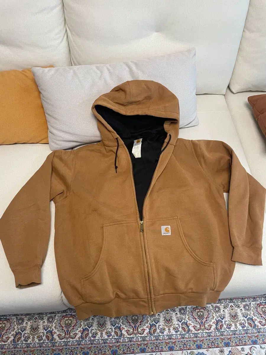Carhartt ブラウン ジップアップパーカー メンズ carharttMアクティブ