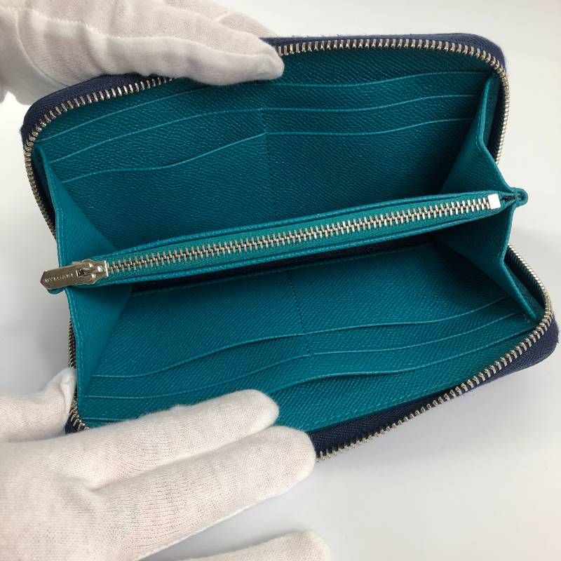 箱付・極美品 ブルガリマン 新型 ラウンドジップ 長財布 RFIDタグ