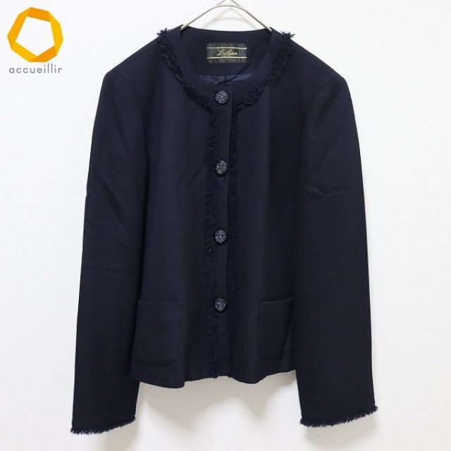 レリアン　lelian レディース　セットアップ　ノーカラージャケット　スカート レリアン Leilian セットアップ スカートスーツ ノーカラー ジャケット