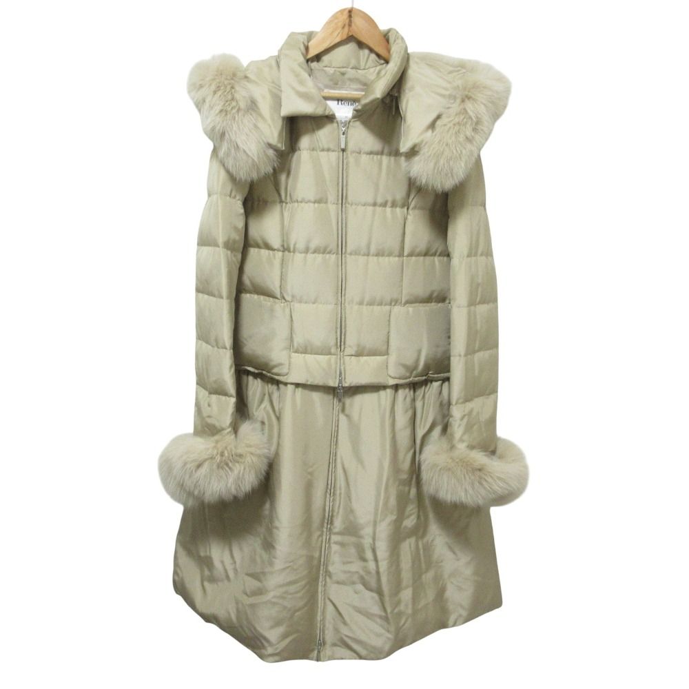 美品 Rene ルネ フォックスファー シルク ダウンコート 6838360 38