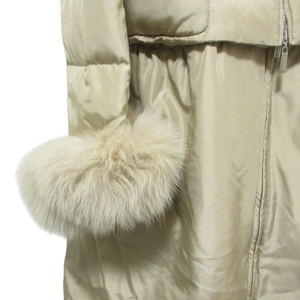 美品 Rene ルネ フォックスファー シルク ダウンコート 6838360 38