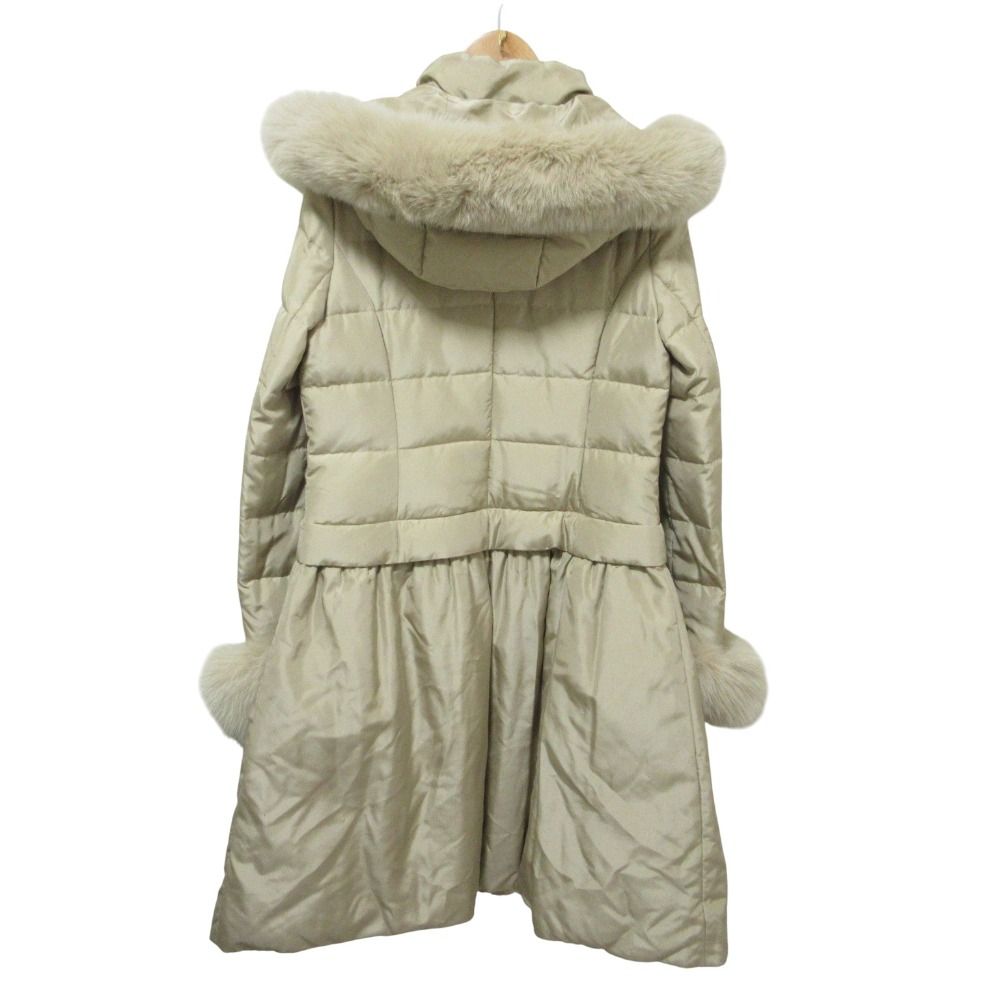 美品 Rene ルネ フォックスファー シルク ダウンコート 6838360 38