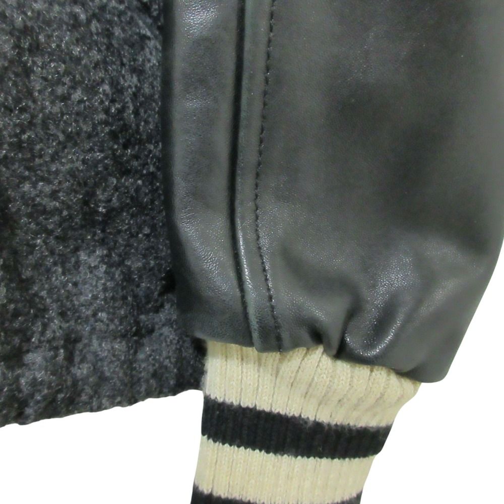 【美品】イザベルマランエトワール ラムレザー切り替え スタジャン 36 黒 良品 Isabel Marant Etoile イザベルマランエトワール 袖ラムレザー