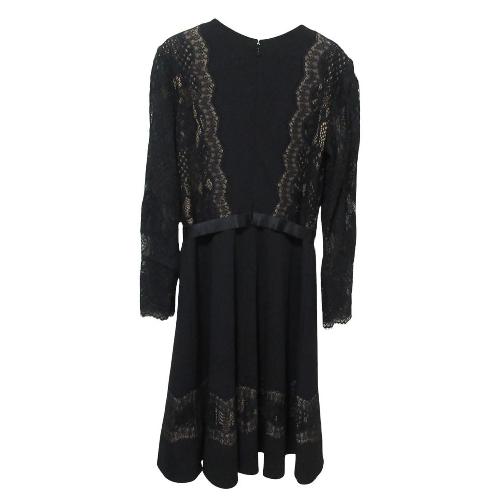 美品 TADASHI SHOJI タダシショージ レースコンビ ドレス 長袖 ロング