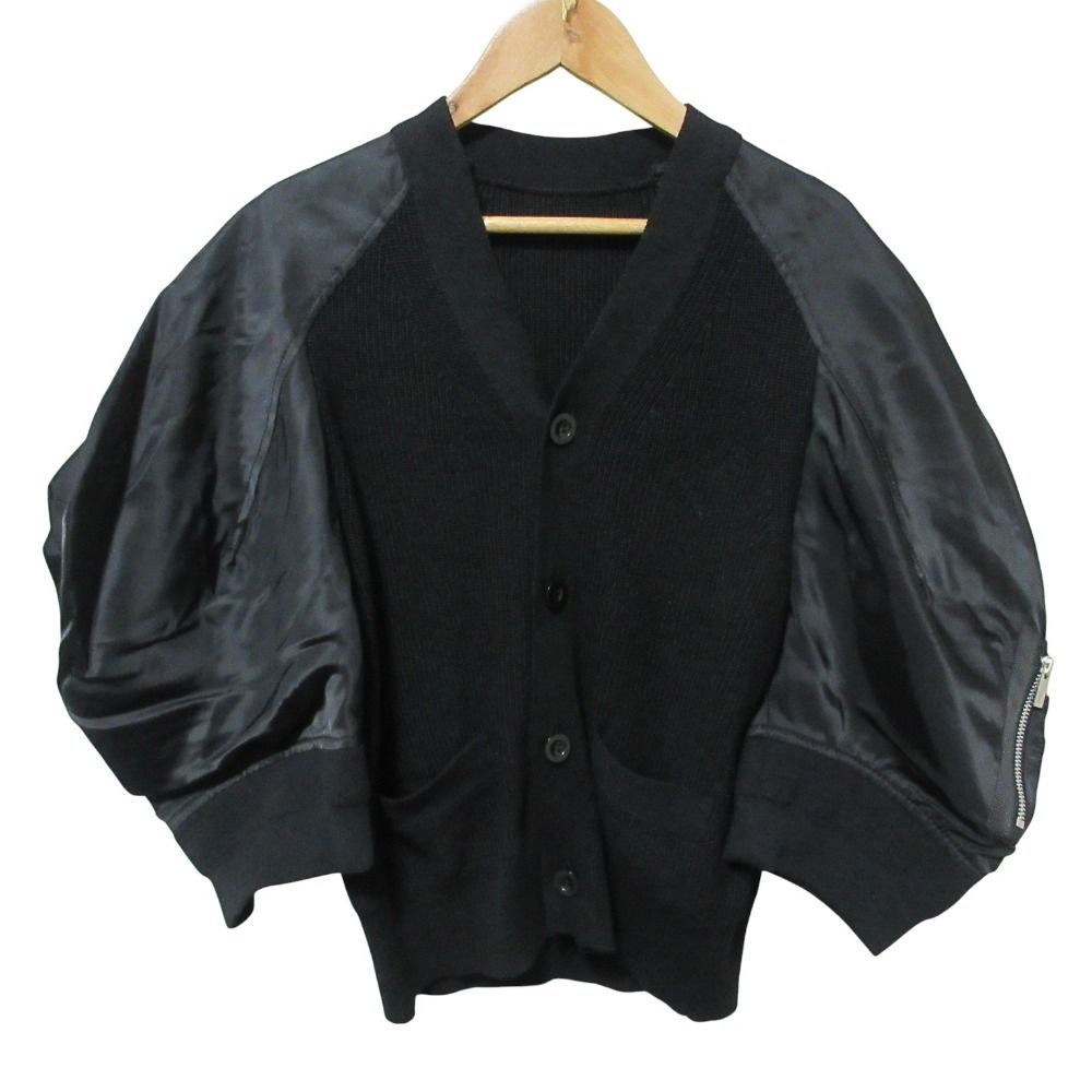 美品　sacai ニット x ナイロンツイル カーディガン 美品 25SS sacai サカイ Nylon Twill X Knit Cardigan ナイロンツイル