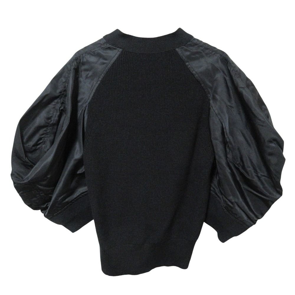 美品 25SS sacai サカイ Nylon Twill X Knit Cardigan ナイロンツイル
