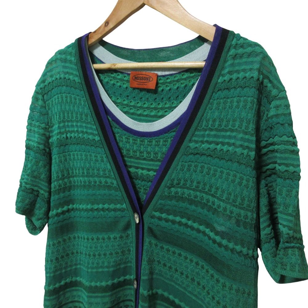 【美品】ミッソーニ（MISSONI）ノースリーブ/46 美品 MISSONI ミッソーニ アンサンブル セットアップ ノースリーブ
