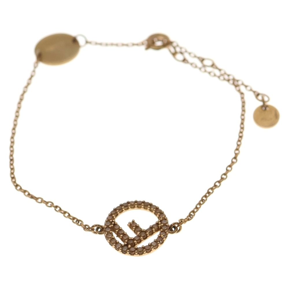 FENDI (フェンディ) エフイズ ブレスレット ラインストーン ピンク